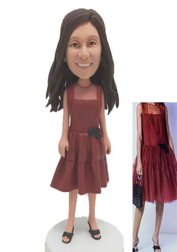 Custom birthday cake toppers female in dress